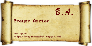 Breyer Aszter névjegykártya